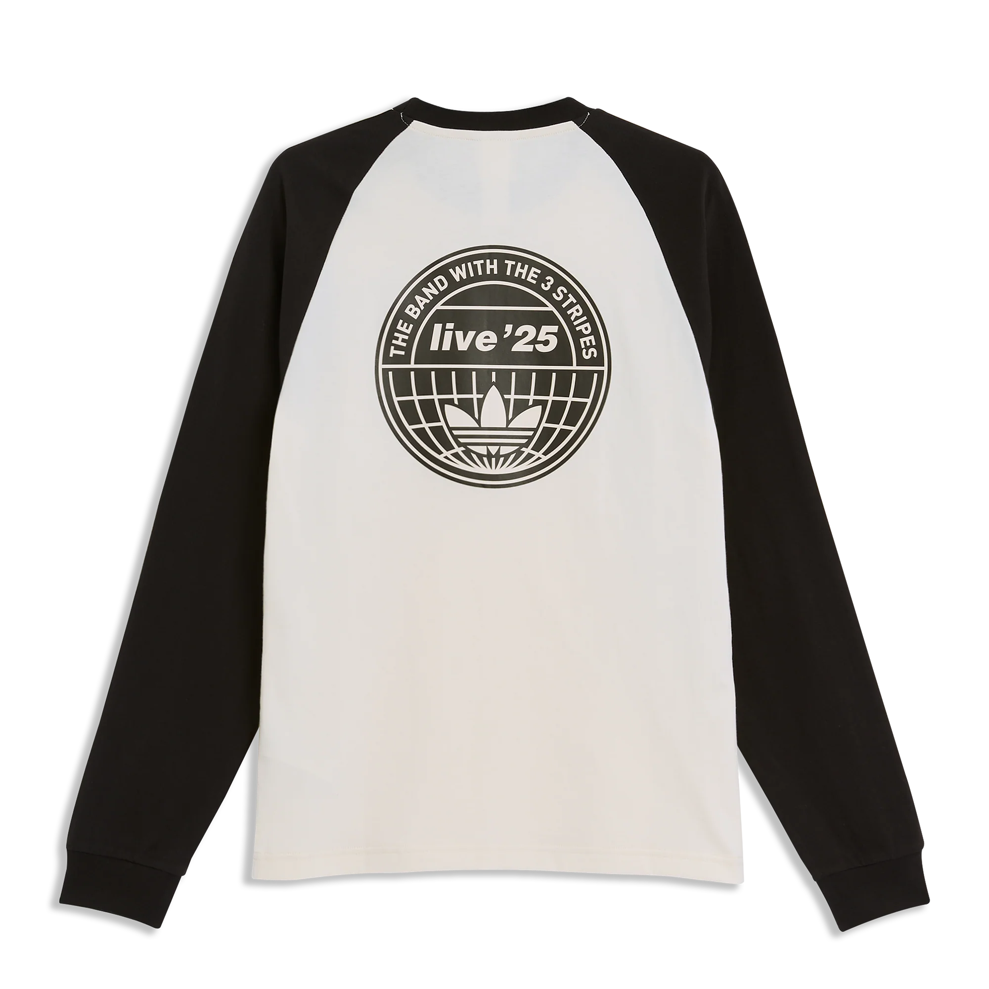 Live '25 adidas 3 Stripes Long Sleeve T-Shirt Cream/Black